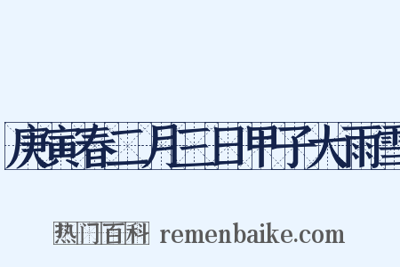 庚寅春二月三日甲子大雨雪是什么意思的图片